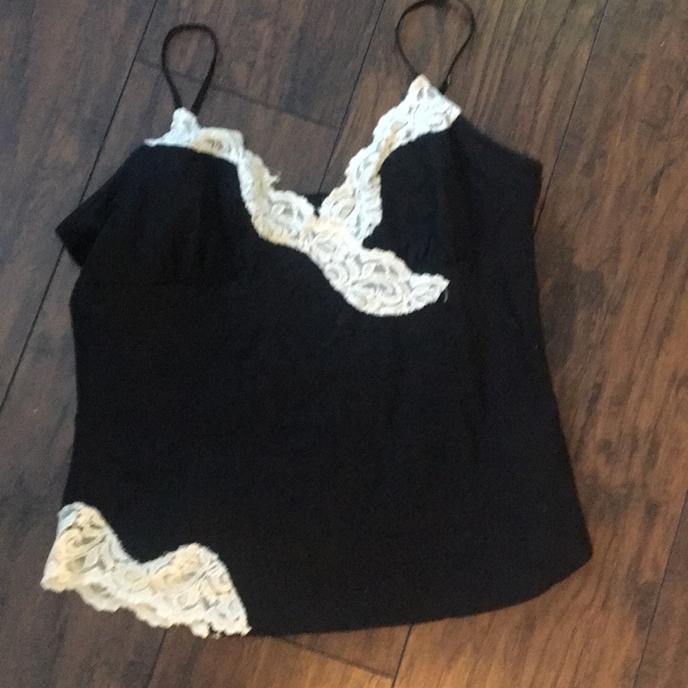 Bebe black and cream lace cami